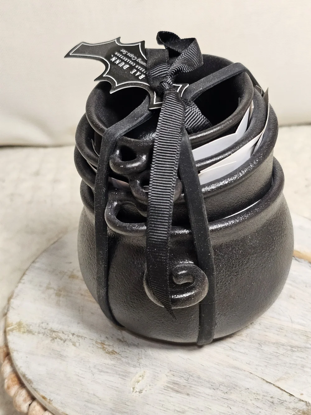 Rae Dunn Halloween Black Cauldron Measuring Cups